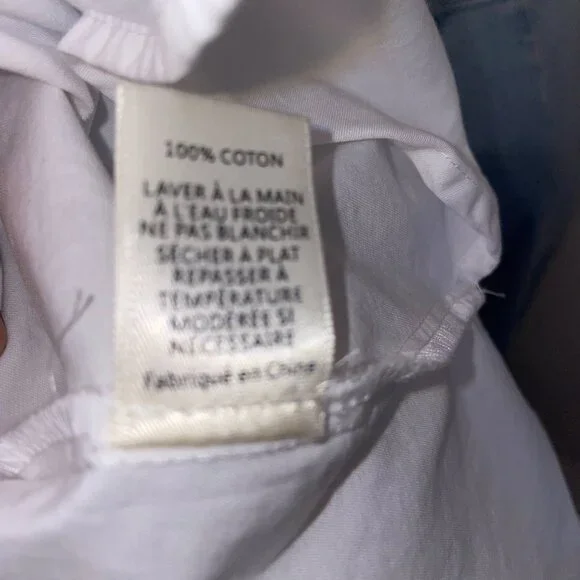 JOA Los Angeles long sleeve top tie detail at wrist cotton white medium - Picture 7 of 7